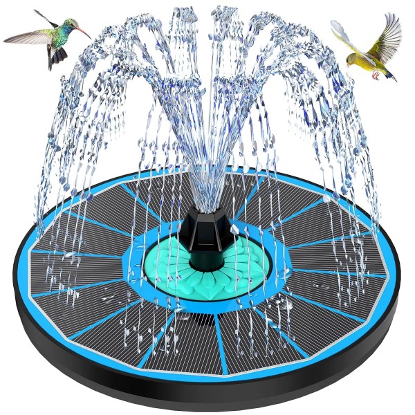 GAIZERL Solar Fountain Cyan Flower, Upgrade 3.5W Solar Bird Bath