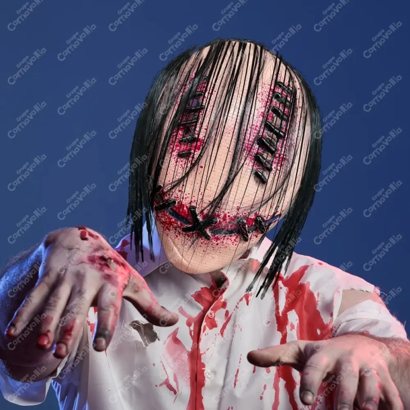 Máscara Sonriente Sangriento Smiley Disfraz Halloween Creepy Color Nude Smile
