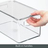 mDesign Plastic Deep Storage Bin Box Container with Lid and