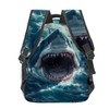MIEPOS Fierce Shark Attack Backpack,Ocean Fish Polyester Backpacks,Lightweight Double Shoulder