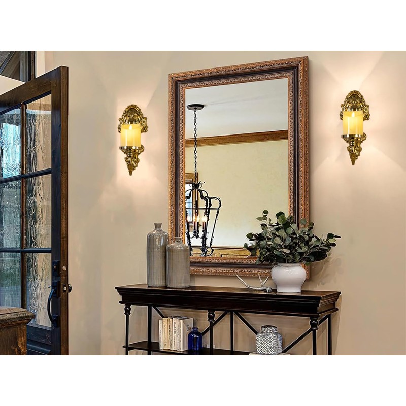 Gold Candle Sconces for Tapered Candlestick,Pack of 2, Gold Candle