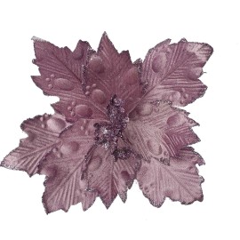 Unbranded 3 Pack of Lavender Poinsettia Picks with Glitter Centers
