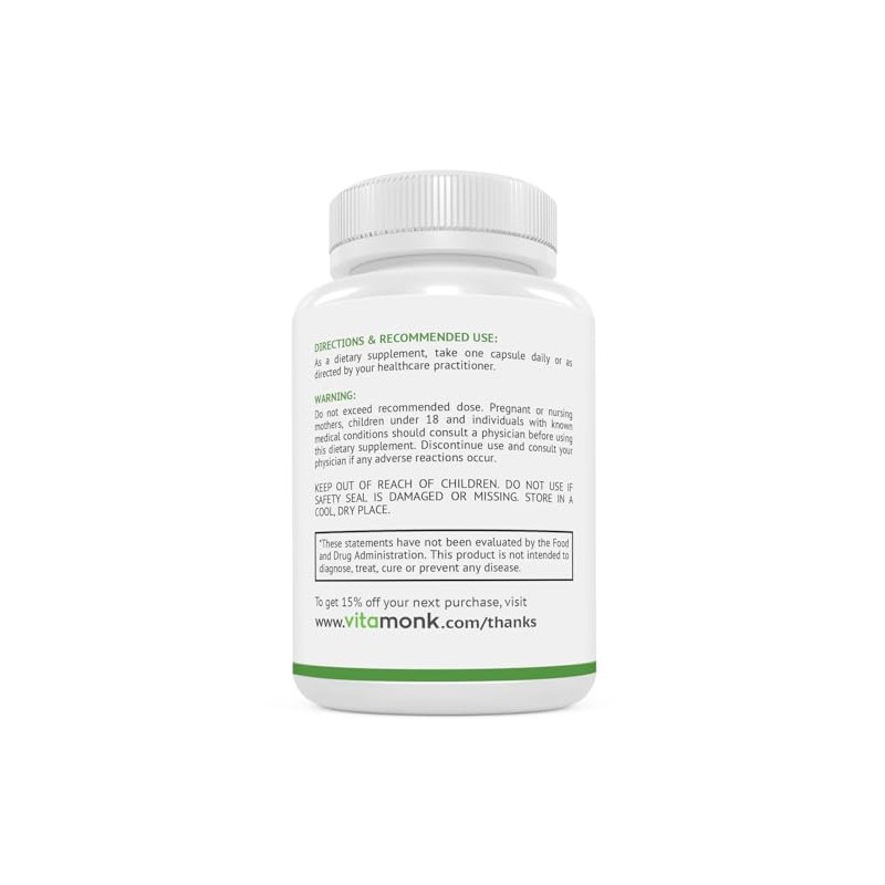 Cápsulas de Pterostilbene de 150 mg de VitaMonkTM – Sin