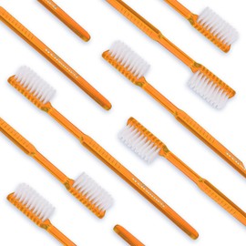 Wellsamed Wellsabrush Disposable Toothbrushes Impregnated with Toothpaste Orange Ideal for Travel and Travel Pack of 100