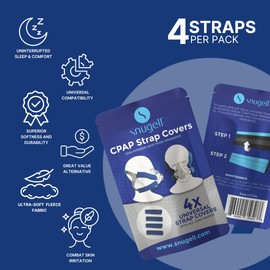 CPAP Headgear Strap Covers (4-Pack) – Blue Color - Universal CPAP Mask Cushions– Soft Fleece Fabric to Reduce Pressure and Improve Comfort – Perfect for Enhanced Sleep Quality & Skin Protector