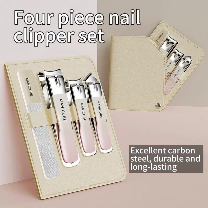 Set 4in1 Gunting Kuku, bag putar Stainless Steel anti-rust, nyaman