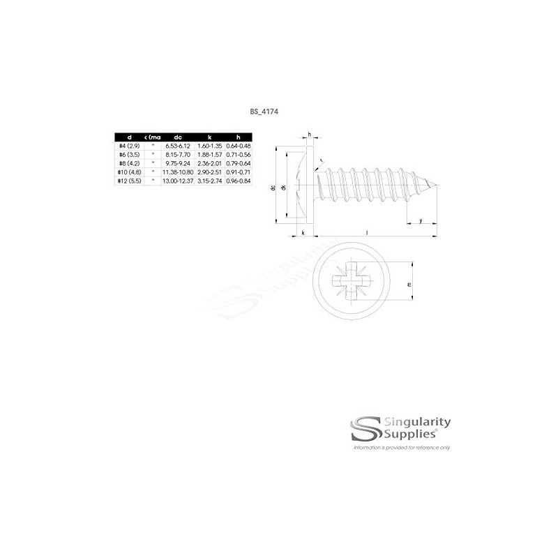 No.6 x 1 (3.5mm x 25mm) Pozi Flanged Self-Tapping Screw