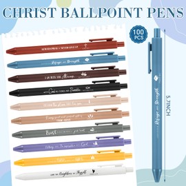 Engrowtic 100 Pcs Christian Gifts Multicolor Inspirational Quotes Scripture Ballpoint Pens Thank You Christian Appreciation Gift for Women Employee housekeeping appreciation gifts(Morandi Color)