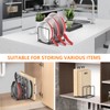 KORRTFID Kitchen Cabinet Organizer, 2PSC Steel Cookware Holder, Divided Holder