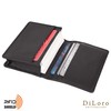 DiLoro Wallet Full Grain Black Nappa Leather Slim Small Bifold