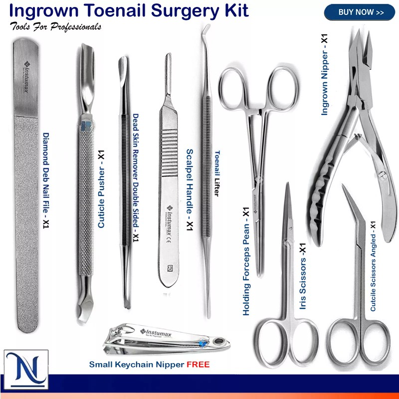 INSTUMAX Pro Ingrown Toenail Kit – Heavy Duty Nipper &