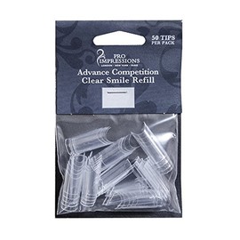 Pro Impressions Advance Competition Clear Smile 50 Nail Tips, Size 6