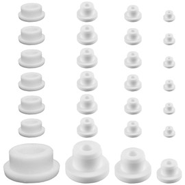 Bathtub Jet Covers 24 PCS Silicone Hole Plug Waterproof Tube Plugs White 4 Sizes Bathtub Plug Fit for 12mm 14mm 16mm 22-23mm Bathtub Hole