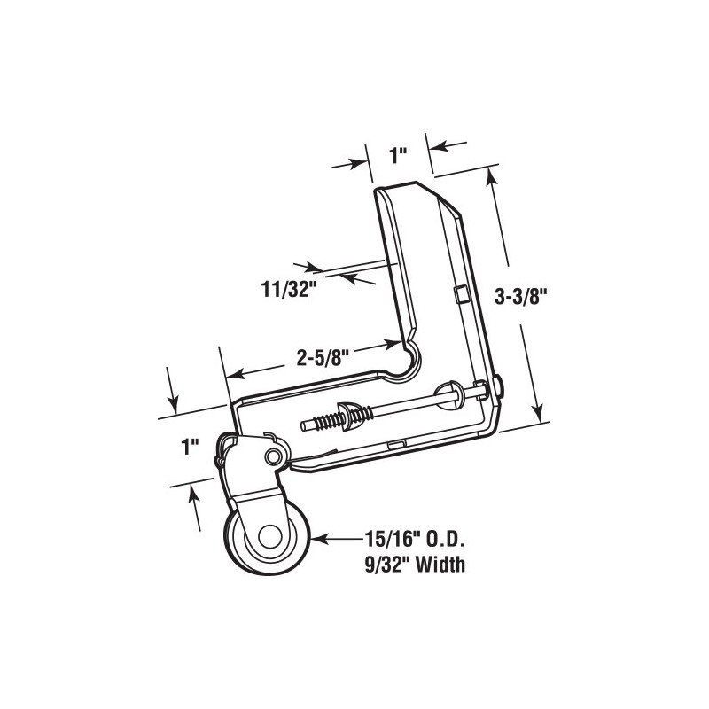 Prime-Line B 693 11/32 In. Nylon Door Roller, for Acorn