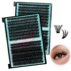 Lash Clusters 320Pcs 70D 90D,DIY Individual Eyelash Extension, Cluster Lashes False Eyelash Cluster(D-Mix10-16mm)