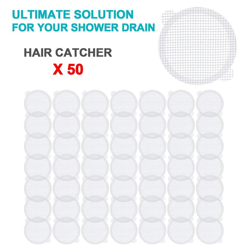 Aire Allure, 50 Pack, Disposable Shower Drain Hair Catcher Mesh