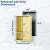 2-Tier Stainless Steel Shower Niche,Golden, 12" X18"