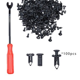 100Pcs 8mm Fender Clips Replacement for Polaris Ranger RZR Honda Kawasaki Suzuki Trx400 Trx350 Trx300 Trx250 250Ex KFX700 Nylon Body Rivets Retainer 7661855 90653-HC4-900 with Remover