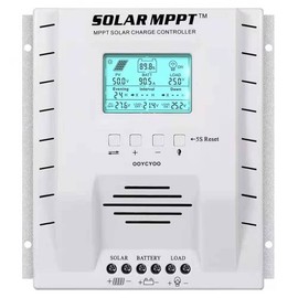 OOYCYOO MPPT Charge Controller 60 amp, 12V 24V Auto 60A Solar Panel Charge Regulator, Max 100V Input with LCD Display for Lead-Acid Sealed Gel AGM Flooded Lithium Battery