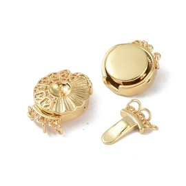 LiQunSweet 5 Pcs Brass Multi-Strand Box Clasps 3-Strand 6-Hole Flower Golden Clasps Findings for Layered Necklaces Bracelet Jewelry Making DIY Crafting