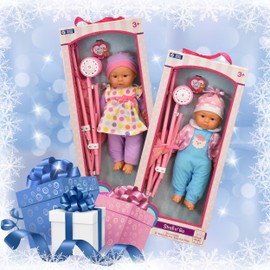 Dolls To Play My First Baby Doll Stroller, Soft Body 16 Inch Baby Doll Included Fun Play Combo Set for Babies, Infants, Toddlers, Girls, Kids