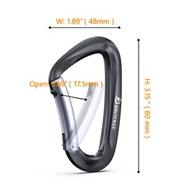 BROTREE Locking Carabiner Clips 12KN (1200 kg) Heavy Duty Carabiners for Hammock, Camping, Hiking, Backpack and More (2 or 4 Packs)