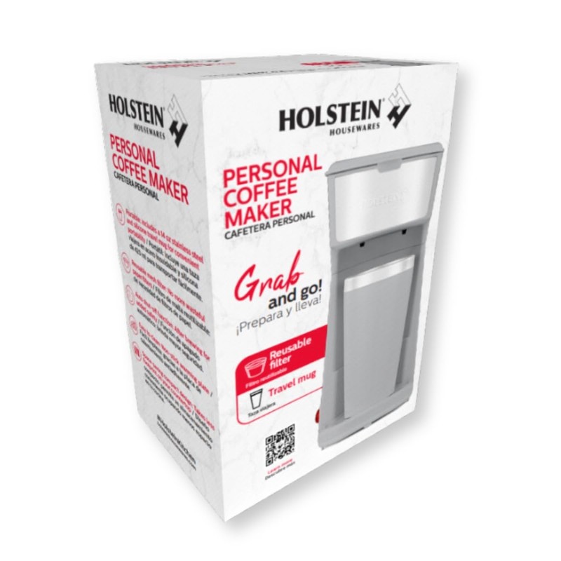 Holstein Housewares Single Serve Coffee Maker, 14oz Personal Coffee Brewer