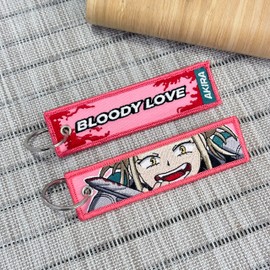 Genérico Anime Himiko Toga BNHA Keychain, Motorcycle Keychain, Car, Backpack, Keys, Keychain, Keychain, Original Manga Fabric Keychain, orange, 12 x 3