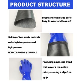 LIICHAAO Chemical Resistant long gloves for cleaning Poison ivy gloves waterproof gloves aquarium pool Abrasion Cut Resistant and Durable 17 inch (XL-17 inch Cuff)