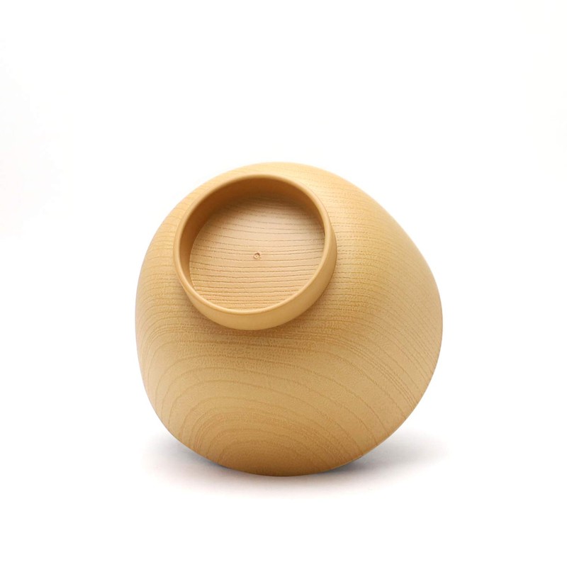 Yamanaka Lacquer T-927281 Kyoto Type Barrel Heather Soup Bowl, Natural