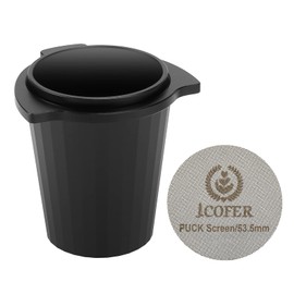 IKAPE 53.5mm Espresso Puck Screen, Reusable Professional Barista Portafilter Coffee Dosing Cup Set for Espresso Machine 53.5mm Bottomless Naked Portafilter (Espresso Set)