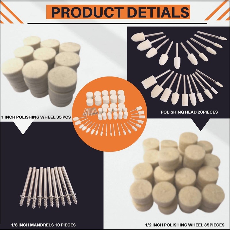 XUPYNAR 100PCS Polishing Buffing Wheel for Dremel Polishing Kit, Polishing