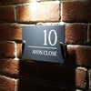 Badgemaster Modern Anthracite House Number Sign Plaque Stainless Steel Standoffs