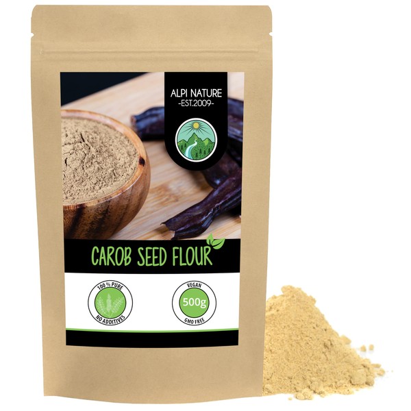 Carob kernel flour (500g, 1.1lb), light carob kernel powder suitable