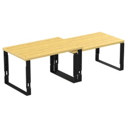 Wobmmi Kitchen Cabinet Organization Shelf，Set of 2 Height Adjustable Storage Racks，Stackable，Expandable，Countertop Shelves Organizer，Pantry Shelving