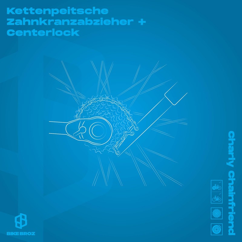 BIKEBROZ Chain Whip and Puller Set with Centre Lock and