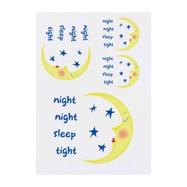 4 x 'Night Night Sleep Tight' Temporary Tattoos - Water Resistant, Skin-Safe, Non-Toxic Transfers, Mixed Sizes (TO00083530)