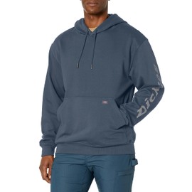 Dickies Men's Water Repellent Logo Sleeve Hoodie, Airforce Blue, X-Large