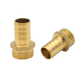 YDHfdc Pack of 2 Brass Hose Nozzle Hose Fitting 3/4 Inch 19 mm Outer Pipe Adapter for Water, Fuel and Air Lines Used