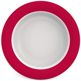 Ornamin Schale mit Kipp-Trick Ø 15,5 cm rot | Spezialteller mit Randerhöhung für selbstständiges Essen | Esshilfe, Melamin, Anti-Rutsch Schale, Tellerranderhöhung