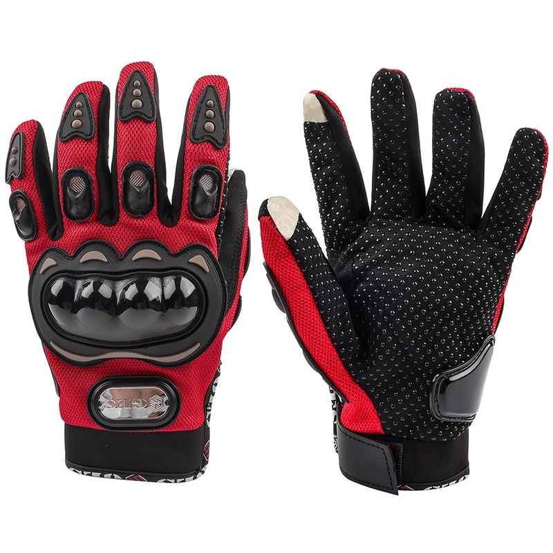 GES Motorcycle Gloves for Men Full Finger Touchscreen Protective Anti-Slip