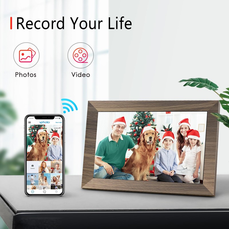 Canupdog WiFi Digital Picture Frame 10.1 Inch, IPS Touch Screen