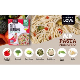 Kitchen & Love Hearts of Palm Linguine with Vegetables, Low Carb, Low Calories, Plant Based, Non GMO, Gluten Free Pasta Alternative, Vegan, Easy to Prepare, Quick Meal 8 Oz (Pack of 6)
