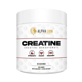 ALPHA LION Creatine Monohydrate Powder, 5000mg Per Serving (5g), Supports Muscle Strength, Power, Athletic Performance, Pure Creatina Monohydrata en Polvo Supplement (60 Servings, Unflavored)