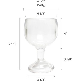 TrueCraftware- 24 oz Schooner Polycarbonate with Heavy Base Clear Color Comes in Each- Liquor Plastic Stemware Large Shrimp Cocktail Glasses Goblet Large Stemmed Glass for Coronaritas Margaritas