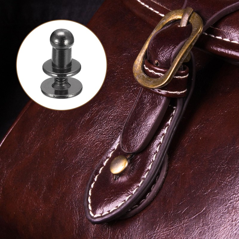 sourcing map 4mm Ball Head Stud Rivets Screw Back, 20Pack