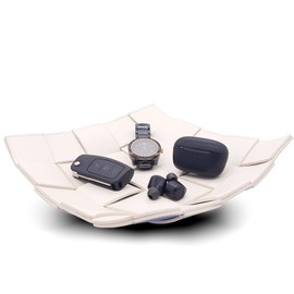 ZENSOUL PU Leather Key Bowl for Entryway Table, Valet Tray for Men, Catchall Tray, Bedside Tray for Nightstand, EDC Dump Tray, Organizer Tray, for Watch, Wallet, Ring, Phone