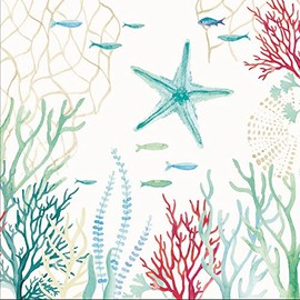 20 Napkins Underwater Scene | Table Decoration | Decoupage | Napkin Technology 33 x 33 cm