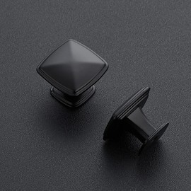 Ravinte 5 Pack Matte Black Kitchen Cabinet Square Knob Single Hole Cabinet Hardware for Dresser Drawer Cabinet Pulls Drawer Knobs Cabinet Knobs