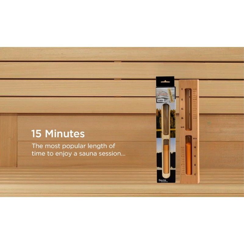 Sauna Sand Timer - 15-Minute Countdown Sauna Timer, Sand Falling